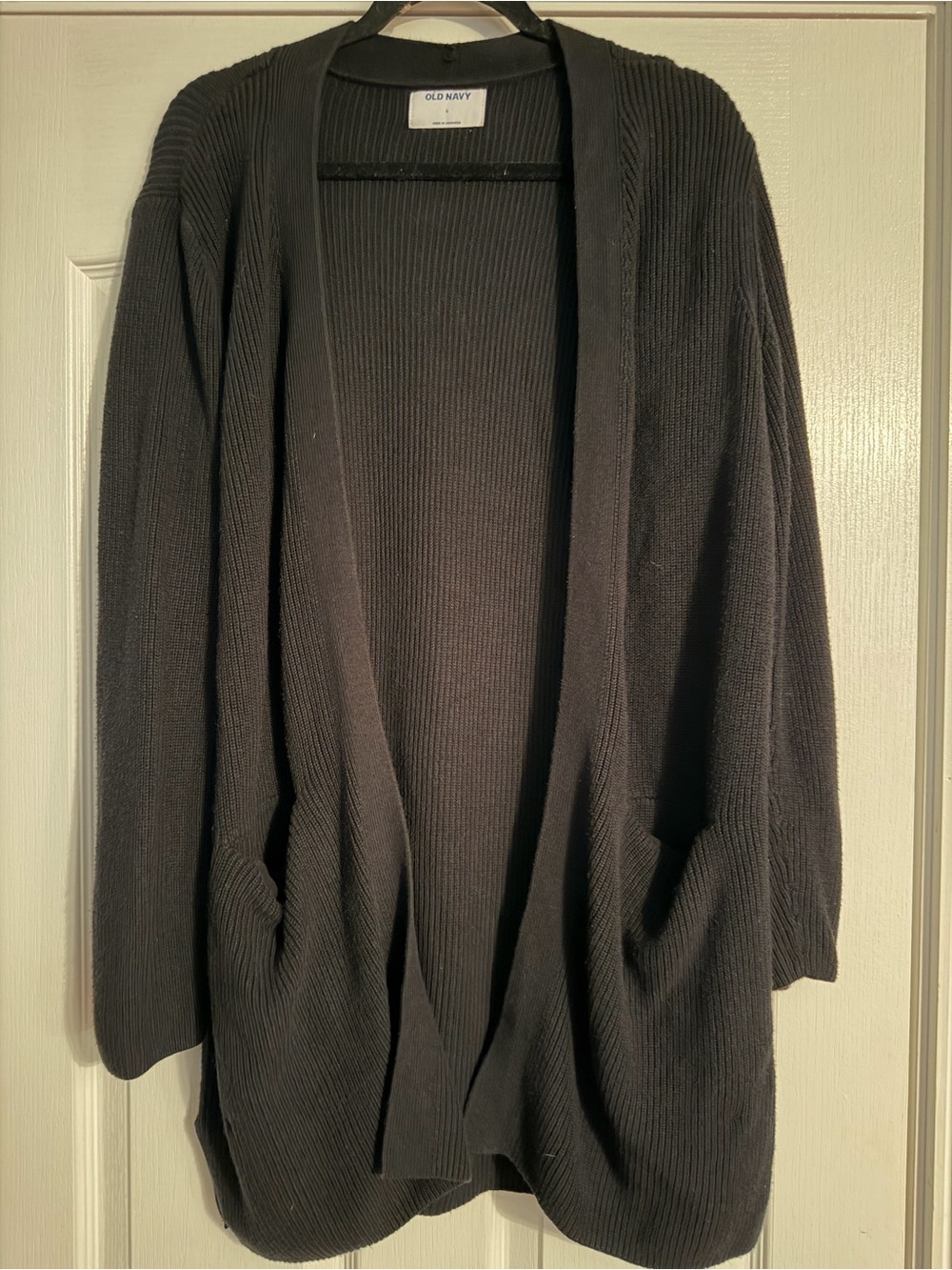 Old Navy Black Open-Front Ribbed Cardigan